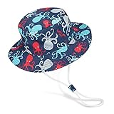 Bebé Niña Niño Sombrero de Sol Verano Algodón Niño Tiburón Ajustable Pescador Gorra Protección de Sol Anti UV para Exteriores/Natación/Playa/Piscina UPF 50+