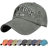 Voqeen Gorra de Beisbol Sombrero de Gorra Ajustable con Bordado New York Gorra de Vintage Algodón de Verano al Aire Libre Cap para Hombres Mujeres (Verde)