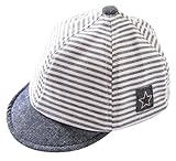 GEMVIE Gorro de Béisbol para Bebe Niño Verano Protector del Sol Gorra Niña Playa Rayas Clasicas Algodón Gris 1-2 años