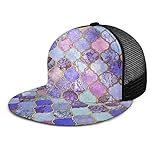 Inaayayi Gorra de béisbol de Color Morado Malva índigo marroquí con Mosaico Plano para Hombre y Mujer