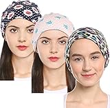 BIRAN Gorros Gorros Suave Y Transpirable Estampado Cáncer Gorra Leopardo Floral Bastante Turbante Gorros Elegantes Gorras (Color : 3 Colour, Size : One Size)