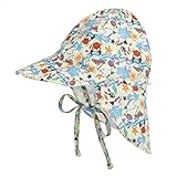 Aikowener unisex bebé sol sombrero pesca sombrero niños estrella verano sombrero protección UV, aleta para niñas y niños gorra (Size 1 (44-48cm), cangrejo)