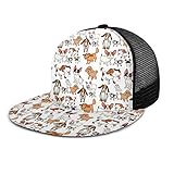 Gorra de béisbol para Amantes de los Perros, Estilo de Dibujos Animados, Unisex, 3D, Hip Hop, con Visera Plana, Gorras de béisbol, Color Negro