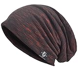 VECRY Hombre Gorros de Punto Slouch Beanie Thin Summer Cap Gorra de Calavera (Multi-Burdeos)