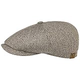 Stetson Gorra Newsboy de Seda Hatteras Mujer/Hombre - Made in The EU Salvaje Gorro con Visera, Forro Primavera/Verano - 60 cm Beige