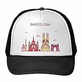 DIYthinker Modelo de Barcelona, España Plana Landmark Camionero Gorra de béisbol del Sombrero Gorro de Nylon Fresco Ajustable Casquillo de los niños