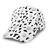 Inaayayi Gorra de béisbol con diseño de Vaca con Dibujos Animados para Granja, Marido, camión, Gorra de béisbol Plana para Hombres y Mujeres, con Tirantes Ajustables en Color Negro