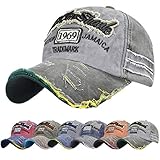 heekpek Gorra de Béisbol Vintage Gastada Moda Gorras Hmobre Beisbol Visera Gorra Verano Mujer Béisbol Algodón Motocicleta Gorra Molienda Borde Haga Viejo Sombrero Casual Gorras Viseras (1969 E)