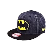 New Era x DC Comics – Gorra plana para hombre de Batman 9Fifty FR Denim – negro azul Talla única