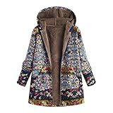 Abrigo De Invierno Mujer Libre Abrigos para Mujer Rebajas Talla Grande Abrigo con Capucha De Manga Larga Vintage Cremallera Señoras Abrigos con Bolsillos Gruesos De Lana riou