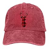 Wfispiy New Elk Denim Red D Print Gorra ajustable clásica Snapback Gorra