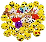 JZK 38pcs Mini Juguete de Peluche, Emoji Llavero emoticonos llaveros emoción para niños y Adulto Regalo Fiesta de cumpleaños Navidad favores Rellenos Bolso Partido Decoraciones