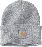 Gorro de invierno Carhartt para él y para ella, OFA, 100% acrílico, elástico (Gris Claro)