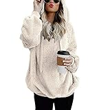 SHOBDW Liquidación Venta Mujer Sudadera con Capucha Suelta Tallas Grandes Jersey de Mujer Jersey otoño Invierno Manga Larga Remata Abrigo cálido (S, Blanco)