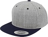 Flexfit Mütze Classic Snapback 2-tone - Gorro, unisex, Multicolor (Heather/Navy), Talla única