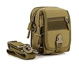 Huntvp Mochila Táctical Impermeable Mochila de Hombro Mochila de Bandolera Mochila de Pecho Molle Sistema Estilo Militar Bolso de Múltiple Función para Caza Correr Senderismo Ciclismo,Marrón