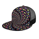 Gorra de béisbol Shroom Rasta en Espiral, Divertida, con diseño 3D de Seta y Gorras de béisbol Ajustables, Unisex, para Hip Hop, con Visera Plana, Color Negro