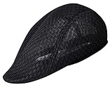 AIEOE Gorra Boina Sombrero con Visera Cap Beret de Mallas Fresco Retro Casual para Verano, Negro