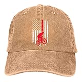 Jhonangel BMX Bike American Flag Hombre Algodón Ajustable Denim Cap Sombrero Gorra de béisbol