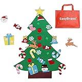 EasyBravo El árbol de Navidad del Fieltro de los 3.6FT DIY fijó + los Ornamentos Desmontables 26pcs, Regalos Colgantes de Navidad de la Pared para Las Decoraciones de la Navidad