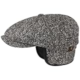 Stetson Gorra Hatteras Donegal Earflaps Hombre - Made in The EU Gorro Ivy de Invierno con Visera, Orejeras, Forro otoño/Invierno - 59 cm Negro