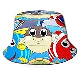 Conjunto de Animales Marinos Lindos Sombrero de Pescador Sombreros de Copa Transpirables de Tapa Plana Sombrero de Sol de Moda Unisex Verano