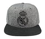 Gorra Oficial REAL MADRID CF - Visera Plana Negro/Gris - Tallaje Adulto