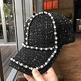 PKYGXZ Sombrero Mujer Gorra con Visera Otoño e Invierno Perla Temperamento Gorras Planas Gorra de béisbol Dulce y versátil Sombrero Deportivo al Aire Libre Sombrero para el Sol