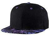 Aivtalk - Negro Hip Hop Sombrero Estampado Plano Gorra de Béisbol Moda Accesorio Ajustable para Mujer Hombre