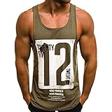 Camisetas sin Mangas de Escalada para Hombre Letras Impresión Camisa Fitness Tirantes Deportes Sudaderas Uniforme de Baloncesto Moda Básica T-Shirt Muscle Gym Tank Tops riou