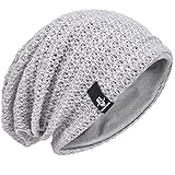 Hombre Gorro de Punto Slouch Beanie Knit Invierno Verano Hat (Gris Claro)