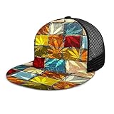 Gorra de béisbol vintage con diseño de hojas de marihuana coloridas, gorras de béisbol, gorras de verano para deportes al aire libre, sombreros negros
