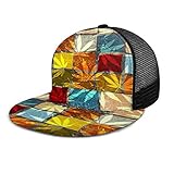 Gorra de béisbol vintage con diseño de hojas de marihuana coloridas, gorras de béisbol, gorras de verano para deportes al aire libre, sombreros negros