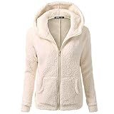 Chaqueta Mujeres de Invierno de Lana Cálida Cremallera Abrigo con Capucha Casual Suéter Abrigo de Algodón Outwear Hoodie riou