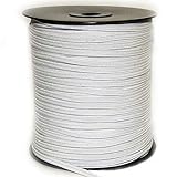 Goma elástica costura blanca 200m, 4mm. Cordón elástico para manualidades y confección. Rollo de cinta elástico para costura. (200 metros).