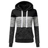 Abrigo De Invierno con Capucha De Las Mujeres Patchwork Chaqueta con Cremallera De Lana Caliente Abrigo De AlgodóN con Capucha Casual Outwear Sudadera con Capucha Deportiva riou