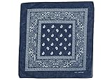 shenky - Bandana - Pañuelo para motorista - 100% algodón - Estampado de cachemira - Azul oscuro - Pack de 3 unidades