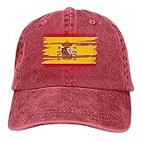 Desconocido Hombres Mujeres Pantalones de Mezclilla Ajustables Gorras de béisbol Gorra de Hiphop con Bandera de España