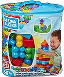 Mega Bloks Bolsa clásica con 60 bloques de construcción, juguetes bebés 1 año (Mattel DCH55)