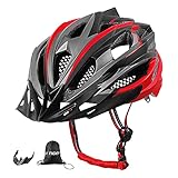 X-TIGER Bicicleta Casco Adulto Unisexo con Certificado CE,Visera y Forro Desmontable Especializado para Ciclismo de Montaña (Rojo)