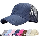 UMIPUBO Sombreros Gorra de Malla s Adjustable al Aire Libre Cap clásico Algodón Casual Sombrero Gorras de Béisbol para Hombre Mujer (Azul Marino)