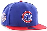 '47 Gorra ajustable de marca Sure Shot – MLB, gorra de béisbol plana estructurada, Chicago Cubs - Rojo, Talla única, Azul / Patchwork