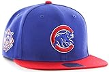 '47 Gorra ajustable de marca Sure Shot – MLB, gorra de béisbol plana estructurada, Chicago Cubs - Rojo, Talla única, Azul / Patchwork