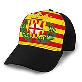 hyg03j4 4 Gorra Ajustable de béisbol con Fondo Plano La Bandera de Barcelona es una Provincia de España Sun Cap