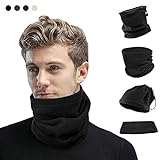 VSTON Braga Cuello Hombre Mujer Pasamontañas Calentadores De Cuello para Moto Forro Polar Multifuncional Braga Cuello Deportes de Invierno Negro Accesorio De Esquí Moto Universal