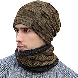 BOYOU Unisex Hombres/Mujeres Invierno Cálido Sombrero de Punto Al Aire Libre de Felpa Engrosamiento Gorro de Punto Sombrero de Esquí para el Invierno