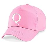 4sold Niños Escuela Bordado Gorra Niños Hat Alphabet A - Z Verde Rosa Claro (Q)