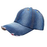 ZXQHMK Gorra de béisbol Nuevo Unisex Ponytail Trucker Pony Gorras Gorra de béisbol de Mezclilla Lisa Hip Hop Sombrero Plano