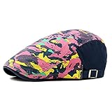 Jiuyue-hats Sombrero Femenino 2019 Camuflaje Pata de Pato Colorida Ivy Vendedor de periódicos Gatsby Irish Cap Unisex Ajustable Algodón Gorra Plana (Color : 1, Tamaño : Talla única)