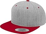 Flexfit Mütze Classic Snapback 2-tone - Gorro, unisex, Multicolor (Heather/Red), Talla única